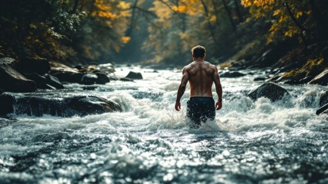 парень в воде